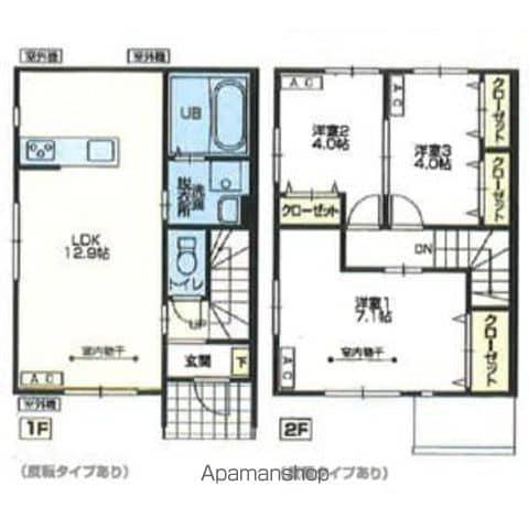 CIEL B棟(3LDK/1階)の間取り写真