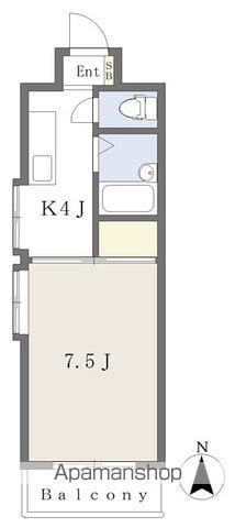 メゾン・ドゥ・ルアン(1K/2階)の間取り写真