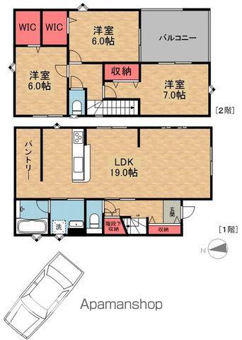 片町線 長尾駅(大阪) バス乗車時間：14分 峠バス停で下車 徒歩5分 2階建 築1年(3LDK)の間取り写真
