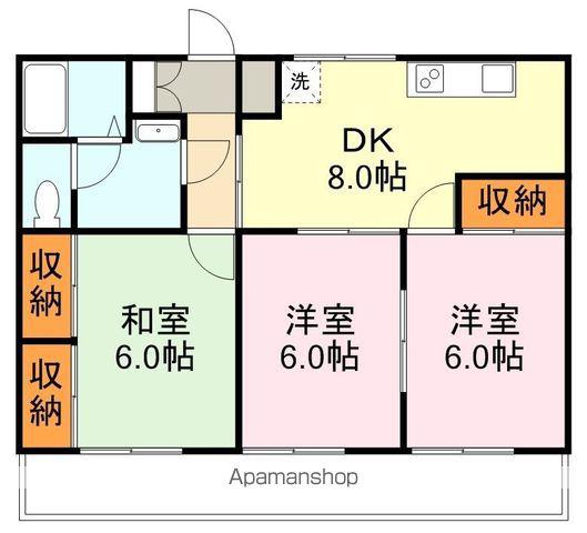 第2宗コーポ(3DK/2階)の間取り写真