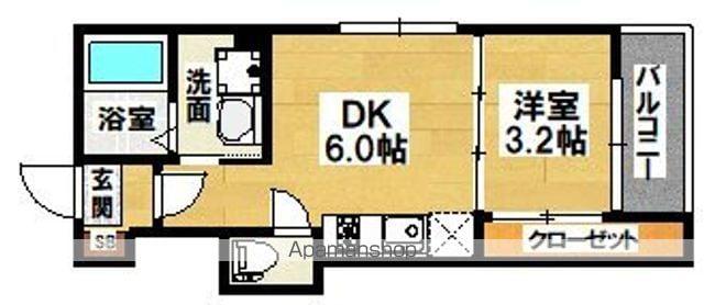 GRANSTELLA 帝塚山(1DK/3階)の間取り写真