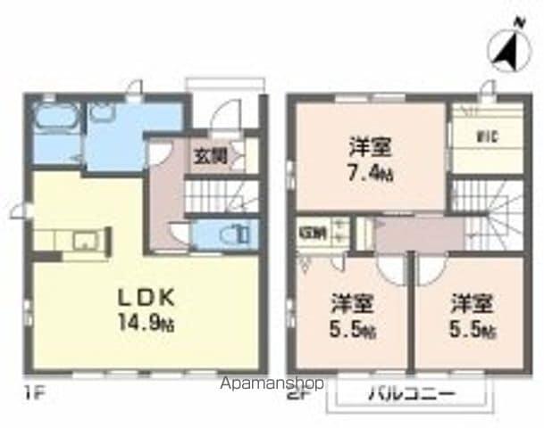 K.595(3LDK/1階)の間取り写真