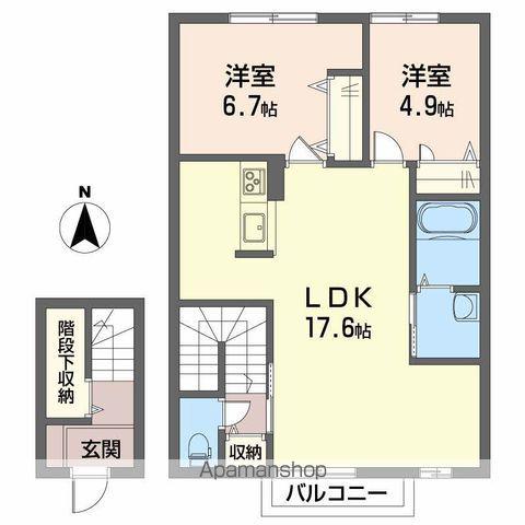 CURAR・S(2LDK/2階)の間取り写真