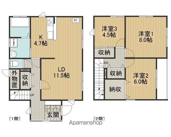 中央本線 下諏訪駅 徒歩35分 2階建 築21年(3LDK)の間取り写真