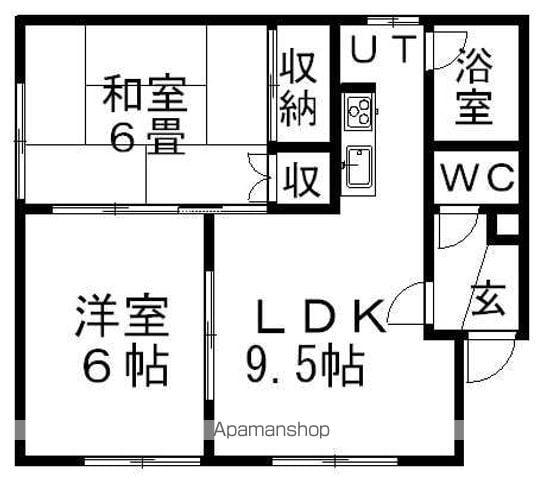 耐雪大洋マンション 1号(2LDK/2階)の間取り写真