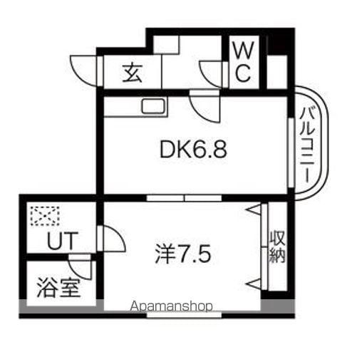 OMレジデンス北郷8条(1DK/4階)の間取り写真