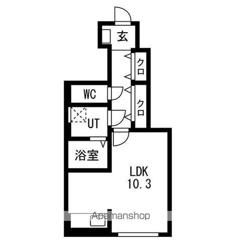 T・MハウスⅠ(ワンルーム/1階)の間取り写真