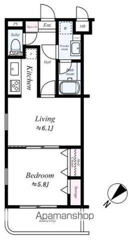 グリフォーネ横浜・妙蓮寺(1DK/2階)の間取り写真
