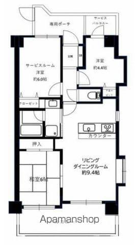 ビッグヴァン横浜(2SLDK/6階)の間取り写真