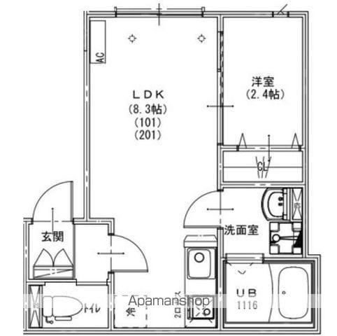 KEIAI RESIDENCE 南柏Ⅱ(1LDK/1階)の間取り写真