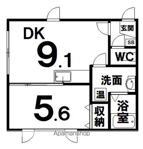 アーバンエステート昭和(1LDK/1階)の間取り写真