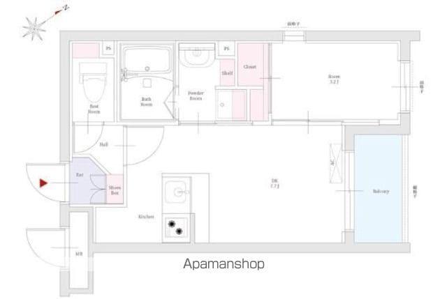 リアンレガーロ南本町(1DK/3階)の間取り写真