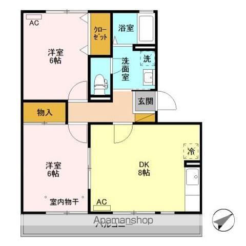 セピアコート(2DK/1階)の間取り写真