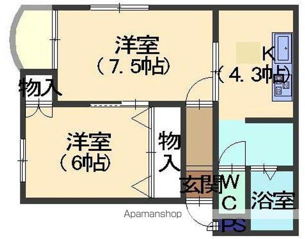 フレンドパーク川端(2K/3階)の間取り写真