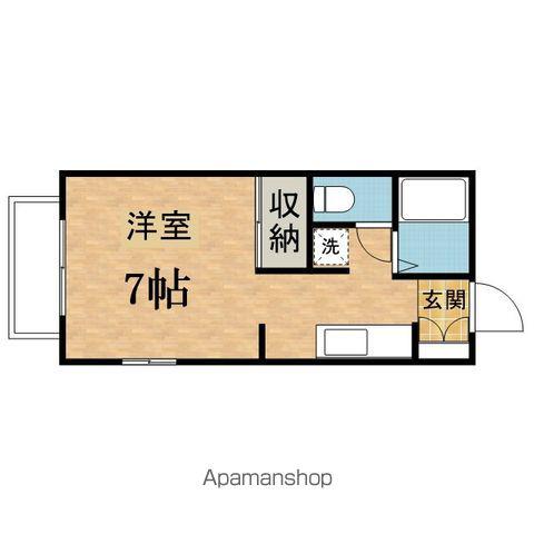 ペルレⅠ(1K/2階)の間取り写真