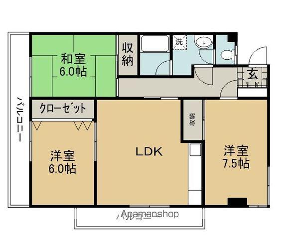 メゾンドール中寺(3LDK/5階)の間取り写真