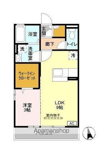 ライデンハイツⅡ(1LDK/3階)の間取り写真