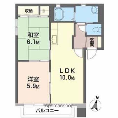 ハイライズMRⅢ A(2LDK/1階)の間取り写真