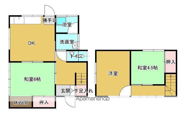 太多線 可児駅 徒歩16分 2階建 築52年(3DK)の間取り写真