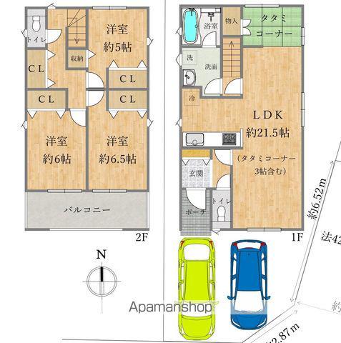 南海電鉄南海本線 二色浜駅 徒歩12分 2階建 築1年(3LDK)の間取り写真