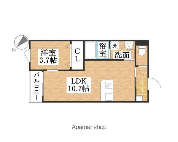 LECOCON清須(1LDK/1階)の間取り写真