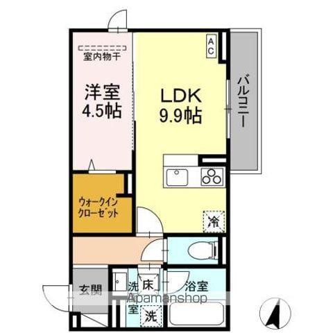 DーROOMCIX(1LDK/1階)の間取り写真