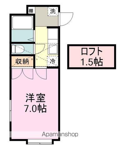 グリーンリーフⅡ(1K/2階)の間取り写真