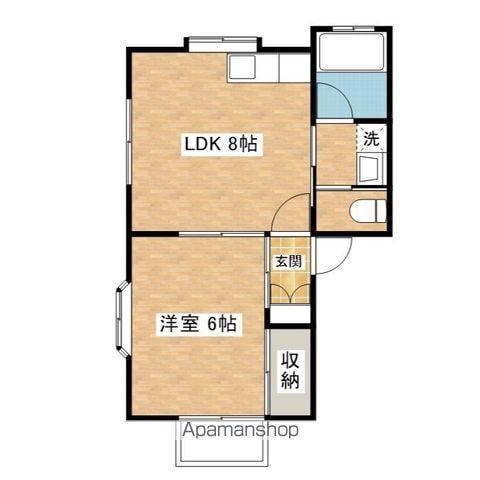 アーバンティ綾Ⅱ(1LDK/1階)の間取り写真