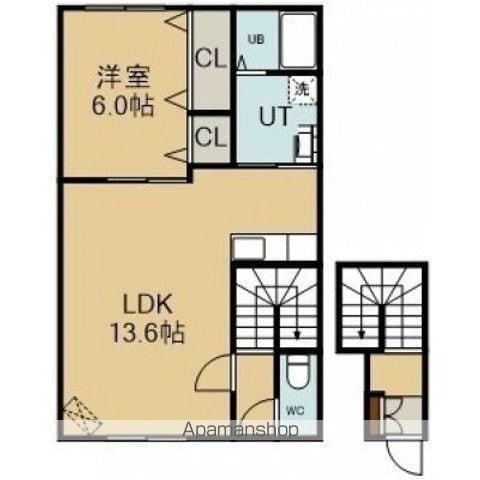 RI REXZYⅦ(1LDK/2階)の間取り写真