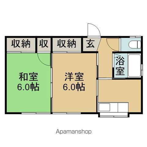 コーポふじ(2K/2階)の間取り写真