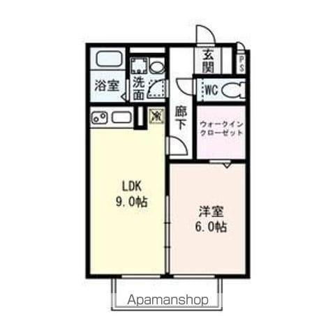 瀬田メディエートプラザD(1LDK/1階)の間取り写真