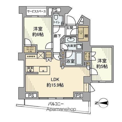 小田急電鉄小田原線 豪徳寺駅 徒歩11分 3階建 築11年(2LDK/3階)の間取り写真