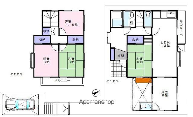 京成電鉄松戸線 元山駅(千葉) 徒歩17分 2階建 築39年(4SLDK)の間取り写真
