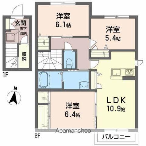 安齋ハイツⅡ(3LDK/2階)の間取り写真