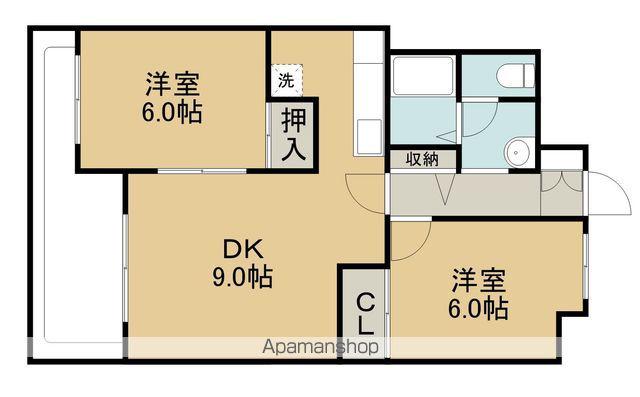 ジェイステージ苫小牧Ⅱ(2LDK/2階)の間取り写真