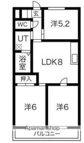 コーポアゲ(3DK/1階)の間取り写真