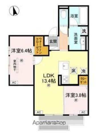 URBANDELIGHT桜川(2LDK/1階)の間取り写真