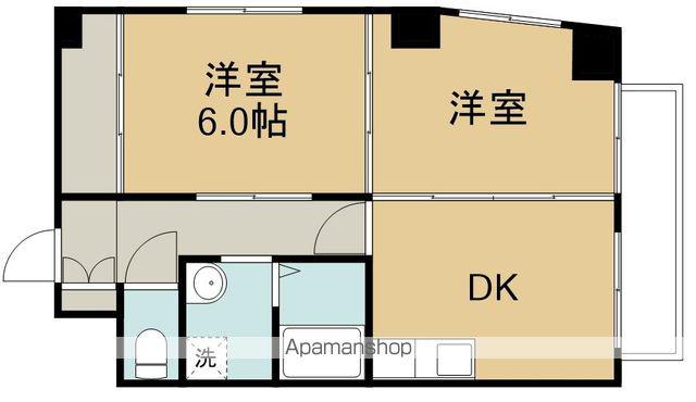 プリンスコート横堀(2DK/2階)の間取り写真