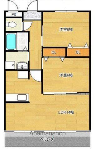 コーポTAMENAGA(2LDK/3階)の間取り写真