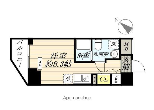 スパシエイラーレ横浜(ワンルーム/7階)の間取り写真