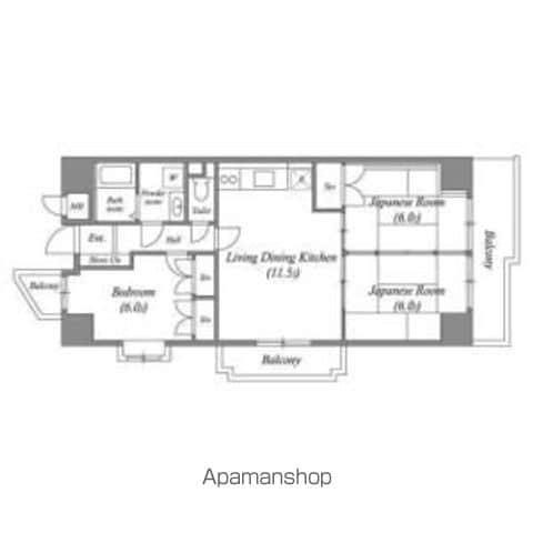 レジデンス代官町スクエア(3LDK/15階)の間取り写真