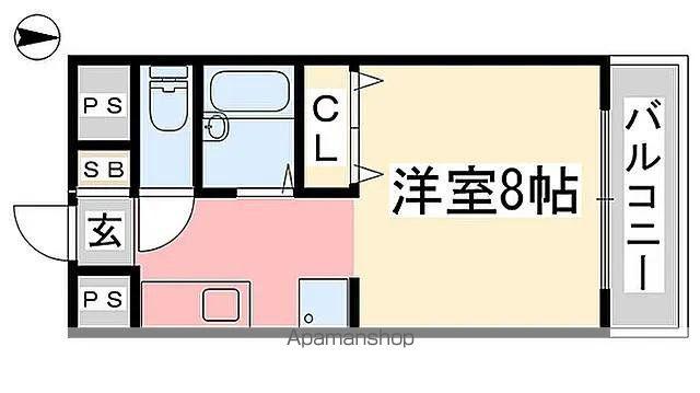 カーサ・エルマール(1K/6階)の間取り写真