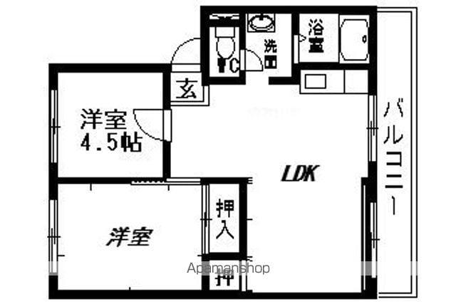メゾン堂山(2LDK/3階)の間取り写真