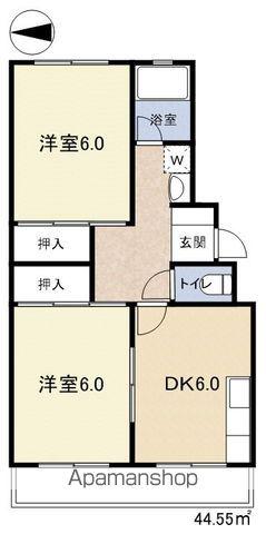 コーポコスモス(2DK/3階)の間取り写真
