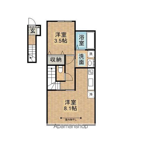 テゾーロ梨木A棟(1LDK/2階)の間取り写真