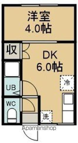 グリーンハイム(1DK/2階)の間取り写真