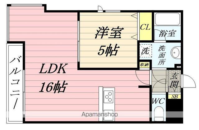 LUANA AIR RESIDENCE五橋(1LDK/2階)の間取り写真