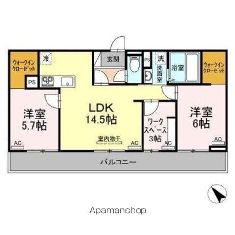 ラ・トゥール山城西 C棟(3LDK/1階)の間取り写真