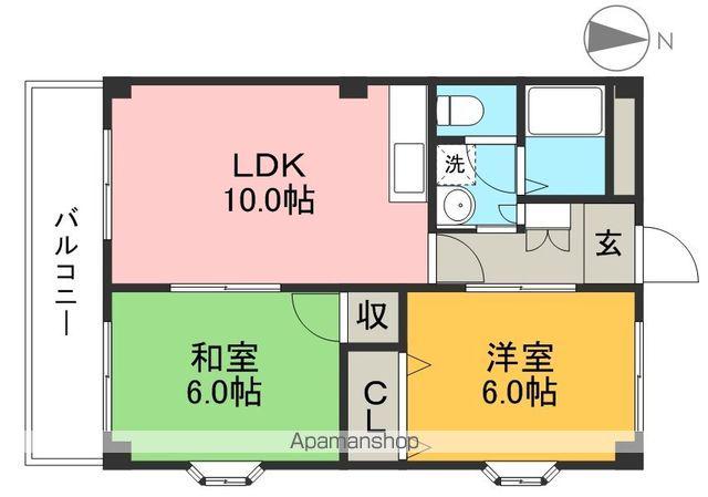 テオリア(2LDK/1階)の間取り写真