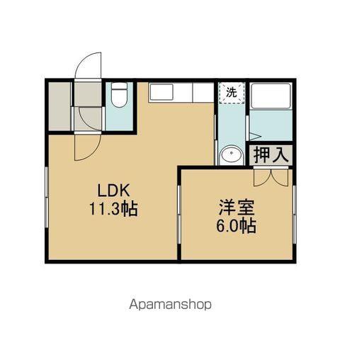 ロイヤルハイム新中野C(1LDK/1階)の間取り写真